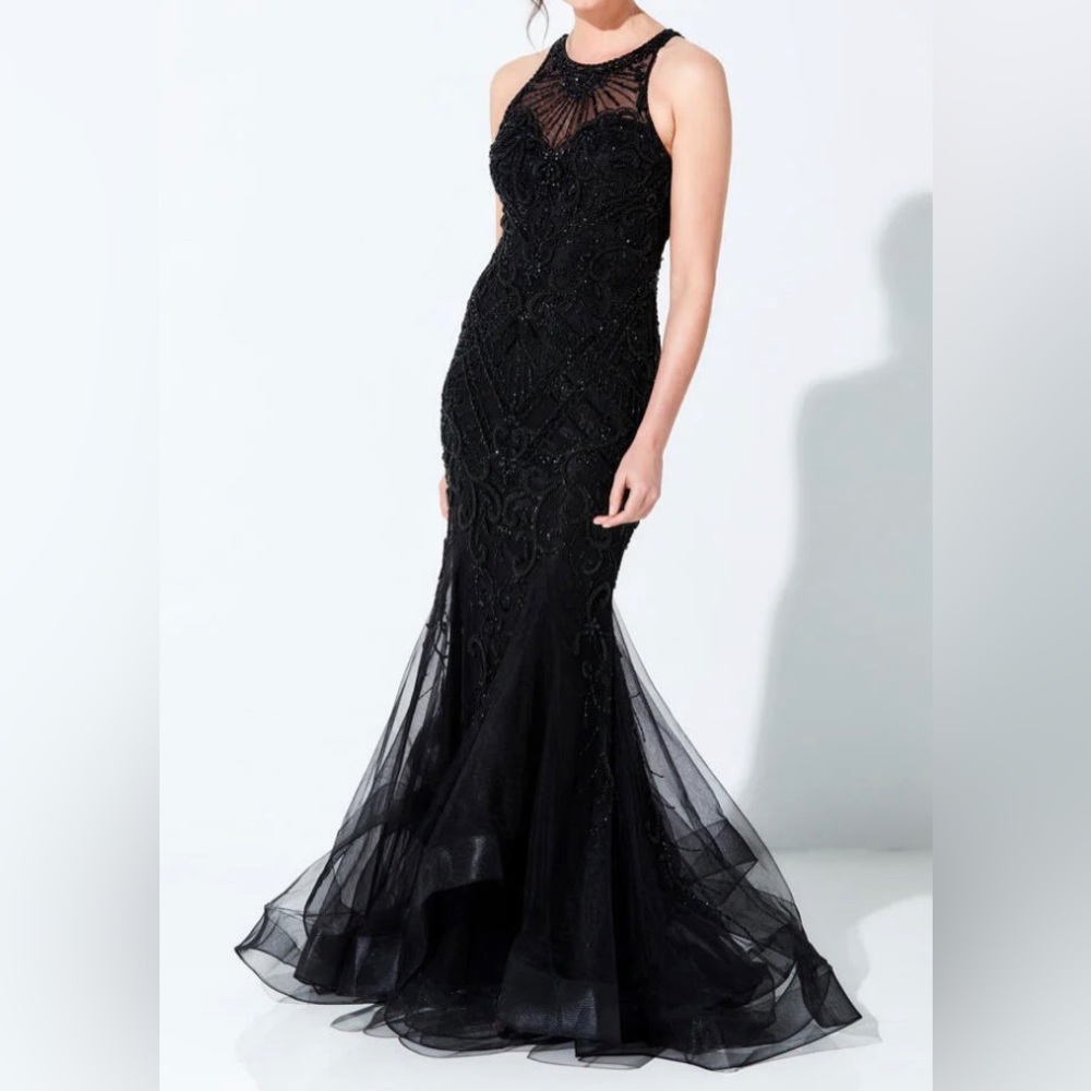 Black beaded gown. Mother of the bride